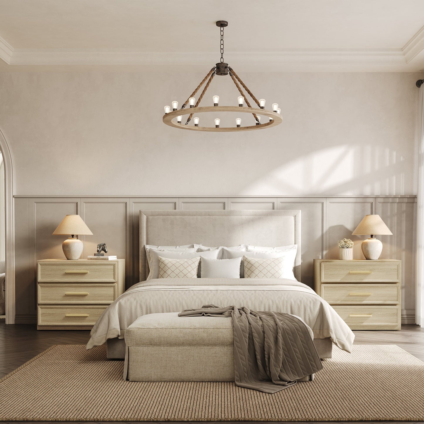 Table de chevet Crescent, 3 tiroirs