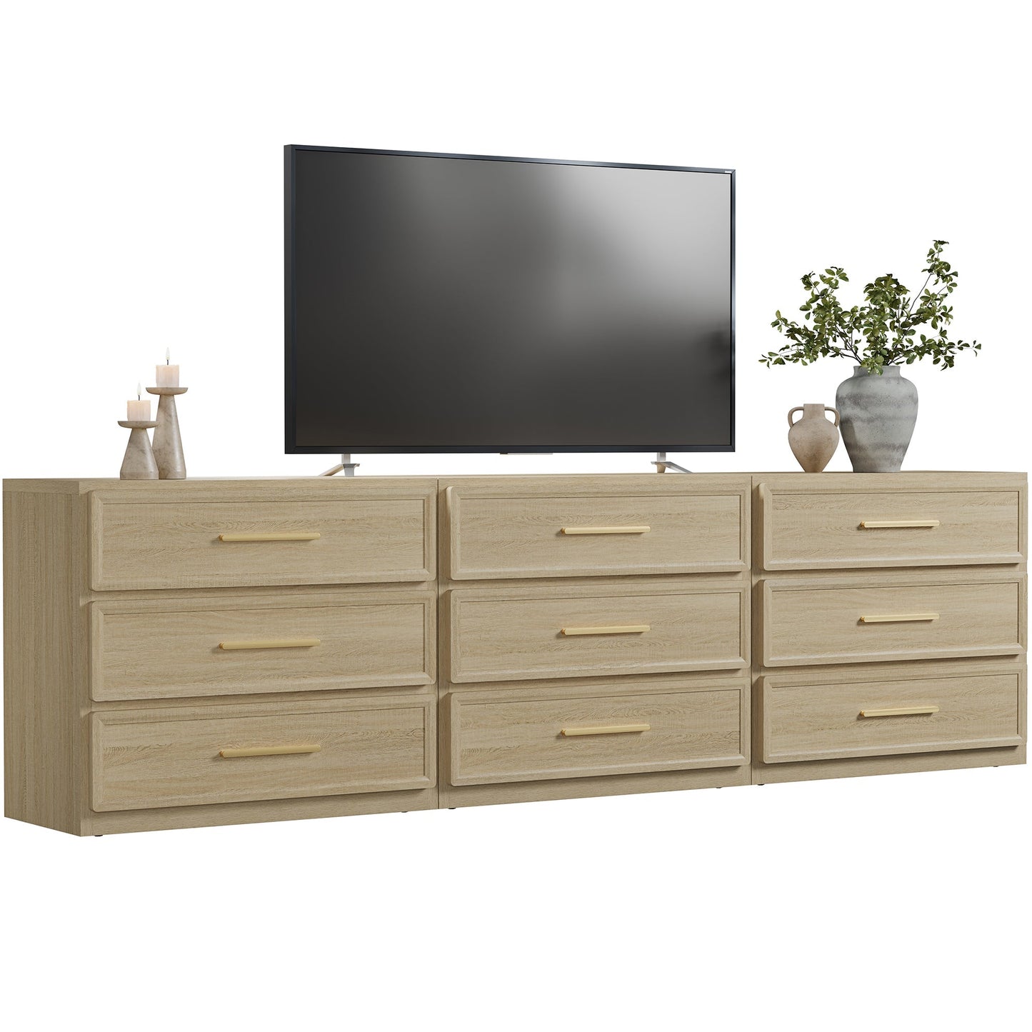 Table de chevet Crescent, 3 tiroirs