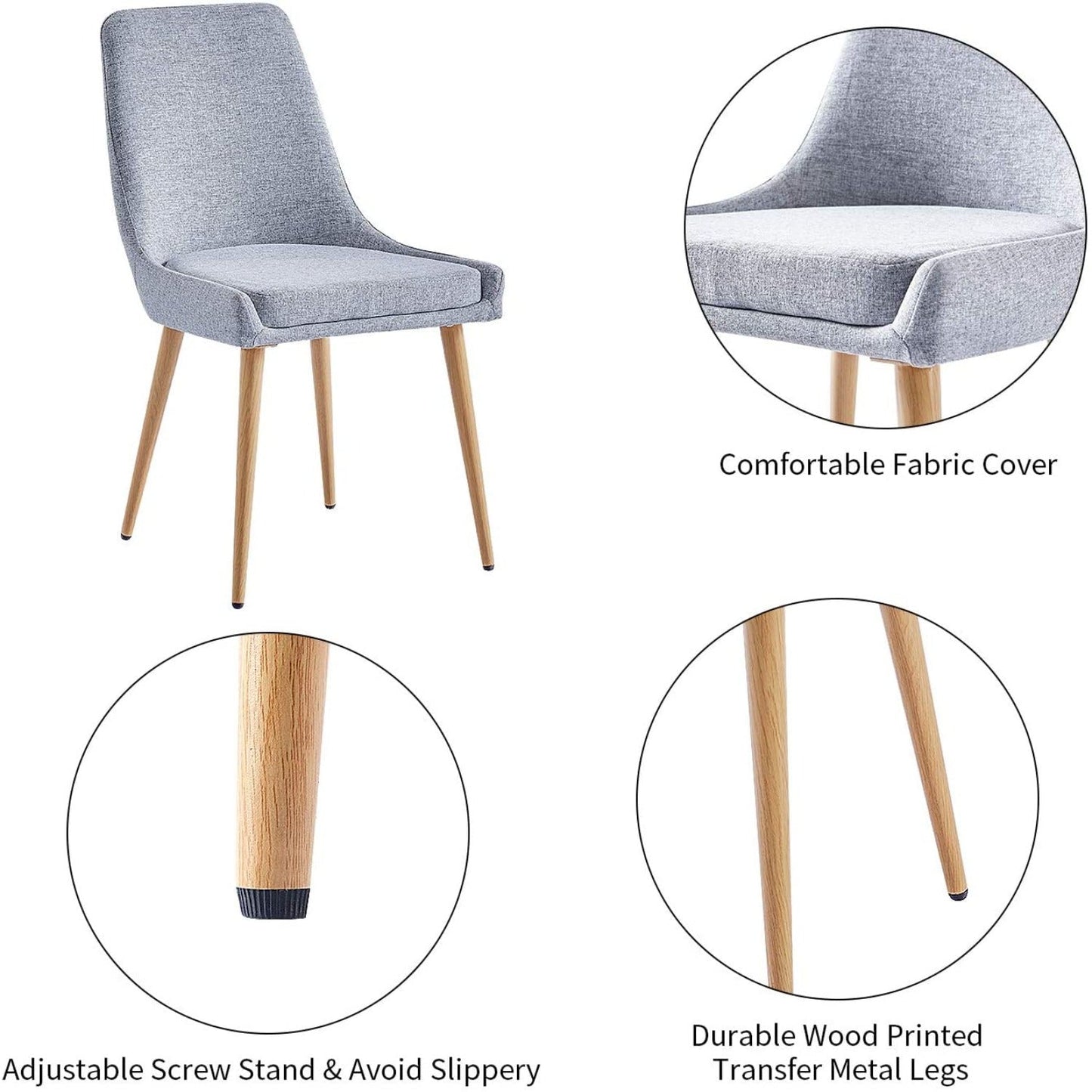 Chaises de salle à manger avec pieds en métal