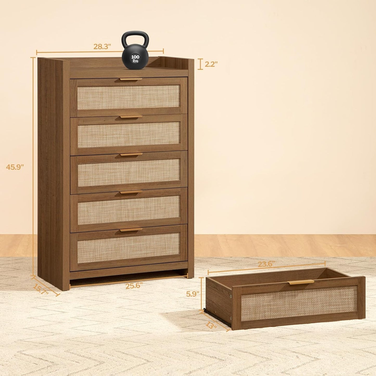 Commode 5 tiroirs Savanna