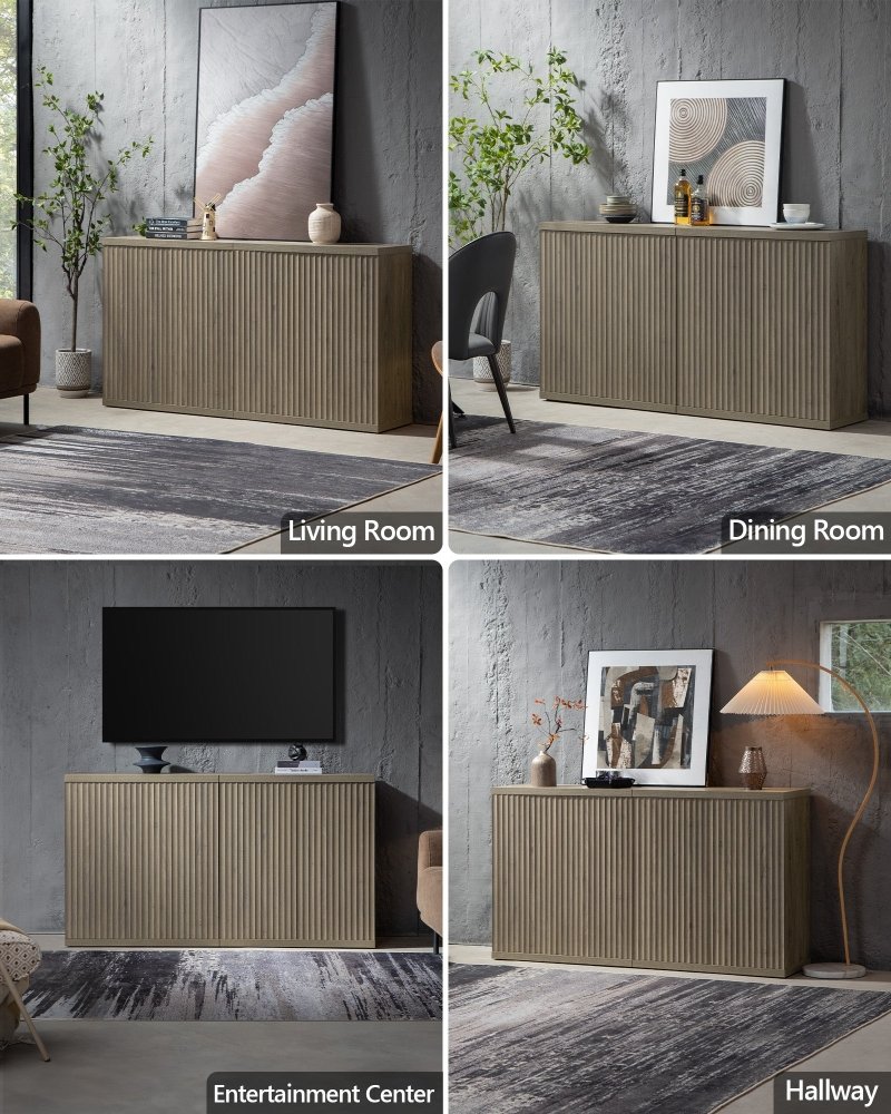 Meuble TV Stria avec rangement jusqu'à 100 téléviseurs