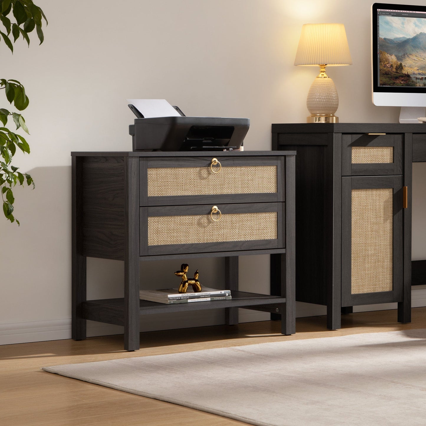 Grande table de chevet Terra, hauteur 25,6 pouces