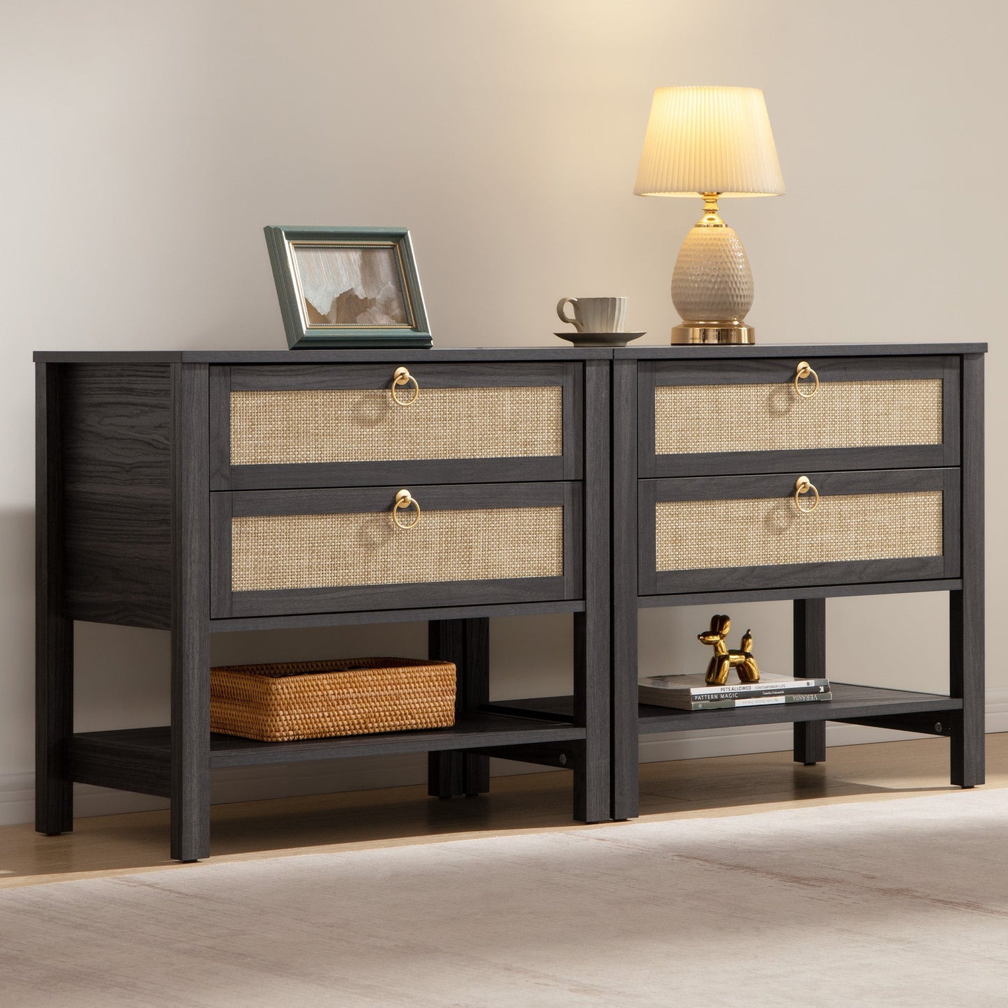 Grande table de chevet Terra, hauteur 25,6 pouces