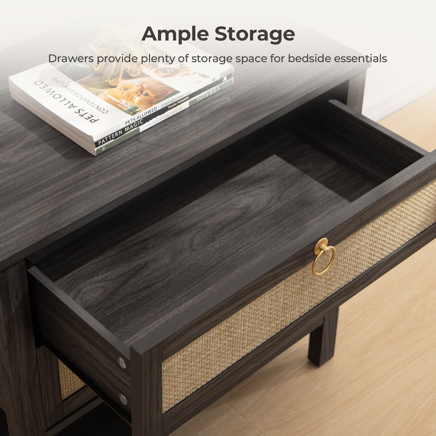 Grande table de chevet Terra, hauteur 25,6 pouces