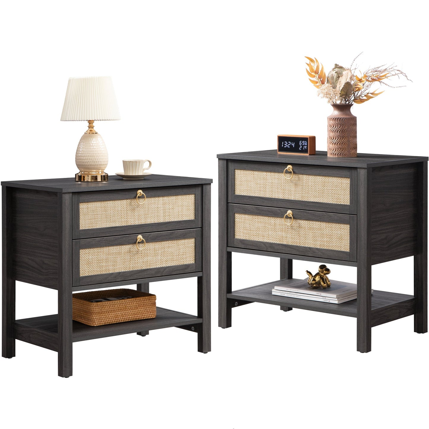 Grande table de chevet Terra, hauteur 25,6 pouces