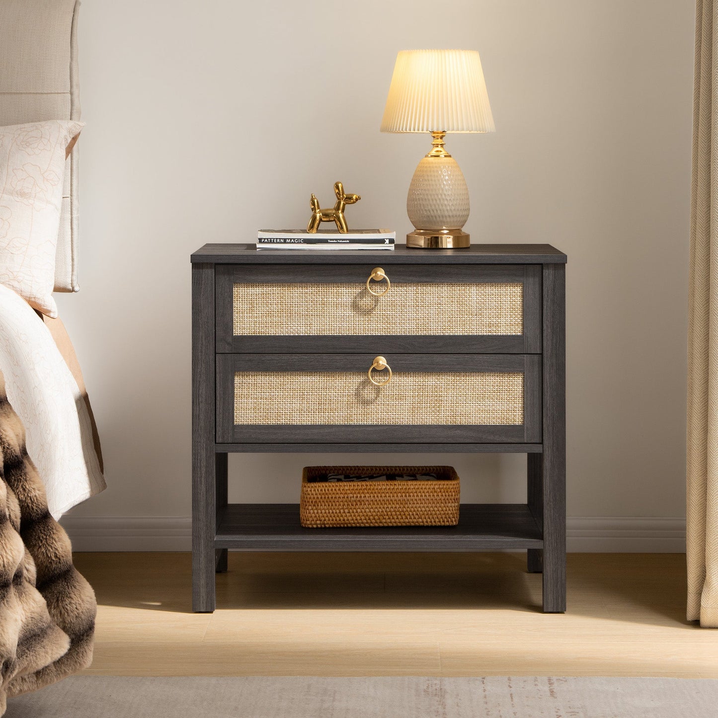 Grande table de chevet Terra, hauteur 25,6 pouces