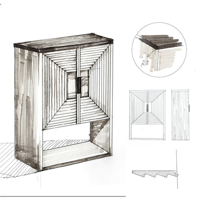 Buffet Stria, hauteur 45,3 pouces