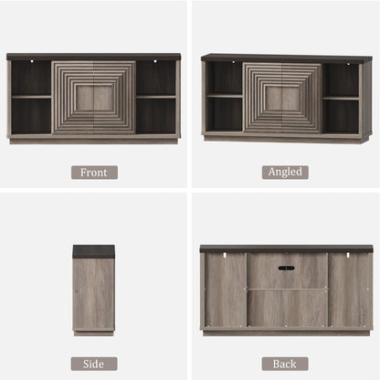 Meuble TV Stria 58,2 pouces, porte coulissante 
