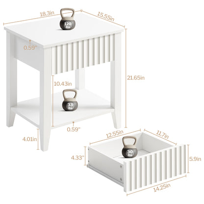 Table de chevet blanche Opus 