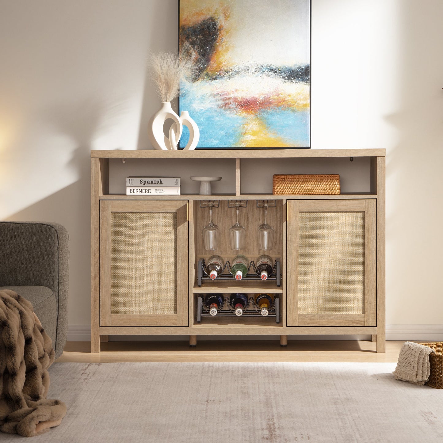Meuble bar Savanna avec porte-verres