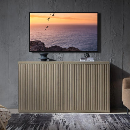 Meuble TV Stria avec rangement jusqu'à 100 téléviseurs 