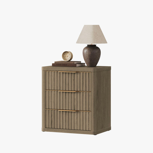 Commode Cas 3 tiroirs, poignée dorée 