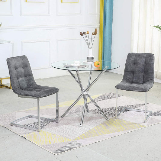 Ensemble de 2 chaises de salle à manger à dossier souple