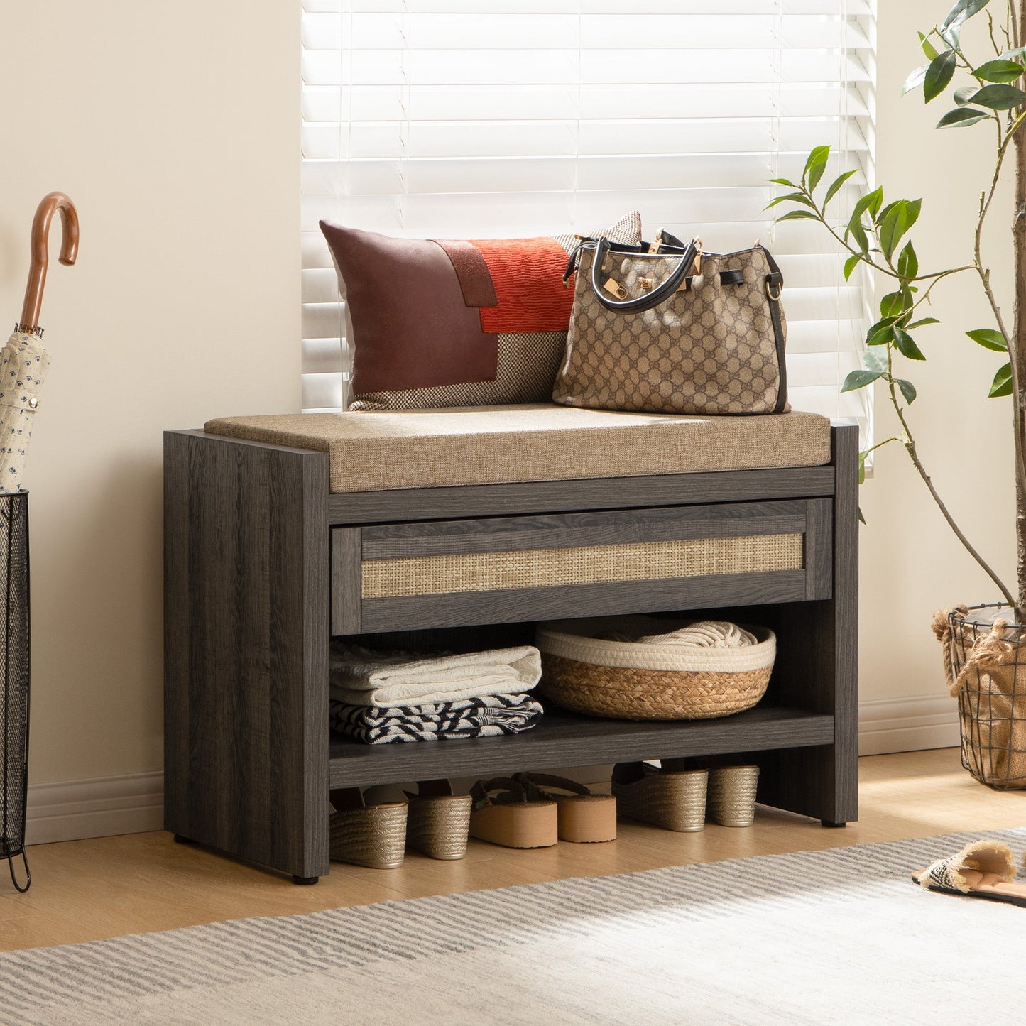 Banc à chaussures Savanna avec rangement 