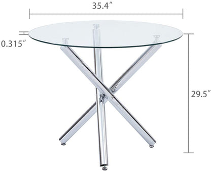 Table à manger avec plateau en verre 