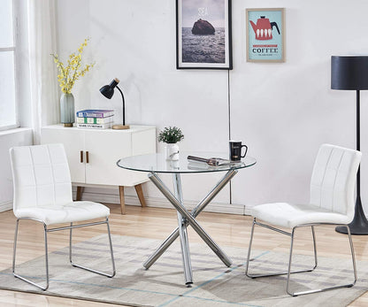 Table à manger avec plateau en verre 