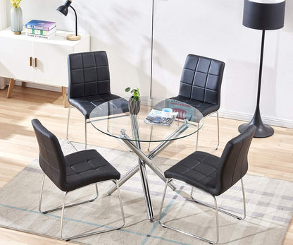 Table à manger avec plateau en verre 