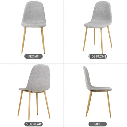 Chaise de salle à manger moderne en tissu gris clair, chaises de cuisine