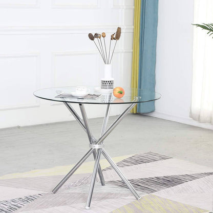 Ensemble de table à manger 5 pièces : table ronde avec 4 chaises de bureau