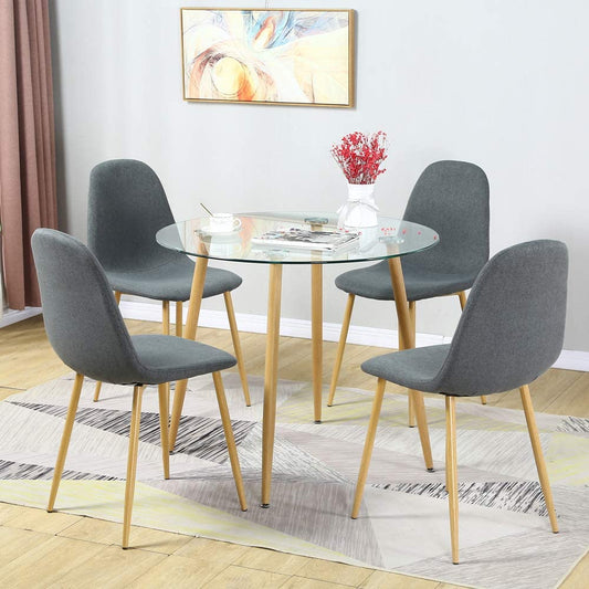 Ensemble de 5 tables à manger : table de cuisine et 4 chaises de maison