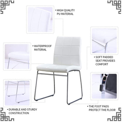 Ensembles de tables à manger 3/5 - Table ronde en verre avec 2/4 chaises