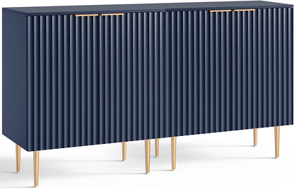 Crédence Opus bleue avec poignée dorée