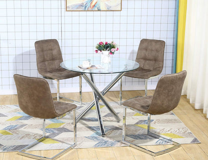 Table à manger avec plateau en verre 
