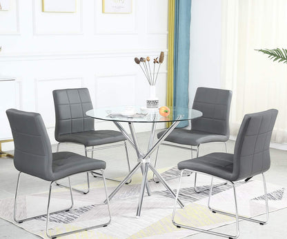 Ensemble de table à manger 5 pièces : table ronde avec 4 chaises de bureau