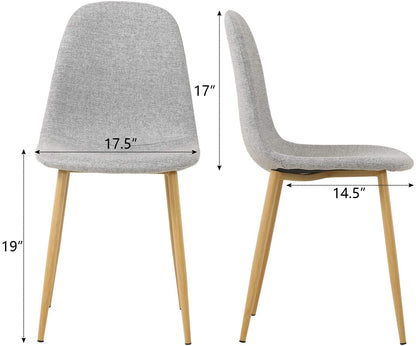 Ensemble de salle à manger 5 pièces - Table de cuisine avec 4 chaises gris clair