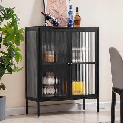 Buffet de rangement avec porte en verre mat