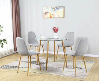 Ensemble de salle à manger 5 pièces - Table de cuisine avec 4 chaises gris clair