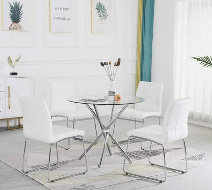 Ensemble de 5 tables à manger rondes et 2/4 chaises de cuisine