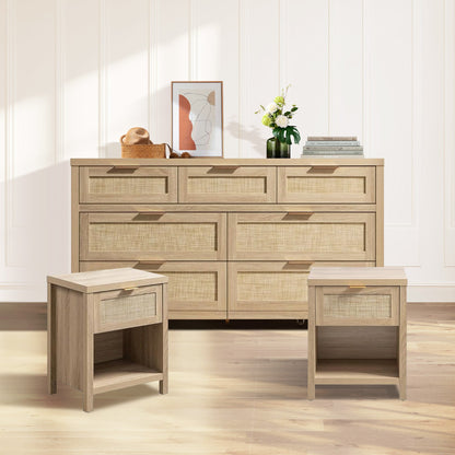 Ensemble table de chevet et commode Savanna 