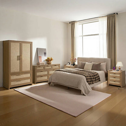Ensemble de chambre à coucher Savanna avec commode, table de chevet et armoire 