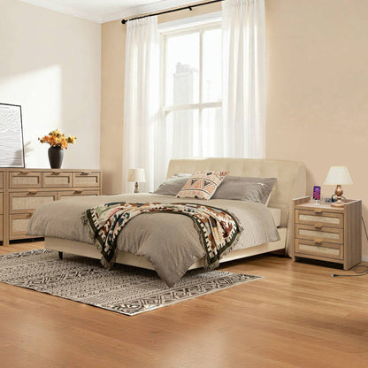 Ensemble commode et table de chevet Savanna à 7 tiroirs 