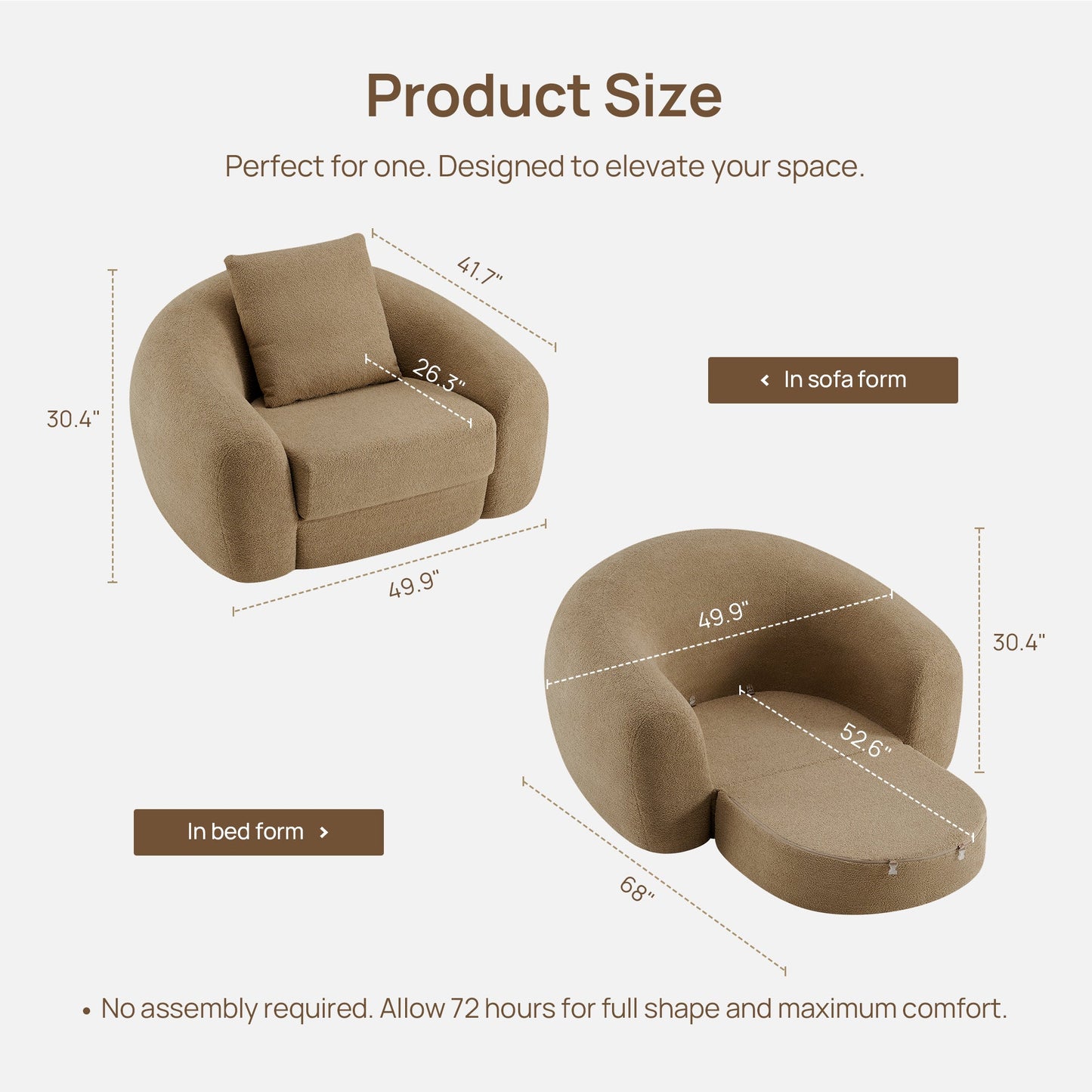 Fauteuil-canapé Nimbus, siège simple 