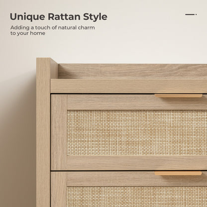 Commode en rotin Savanna, 5 tiroirs 
