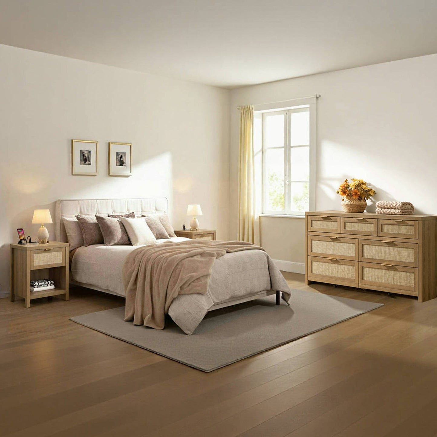 Ensemble de chambre à coucher Savanna avec armoire et station de charge 
