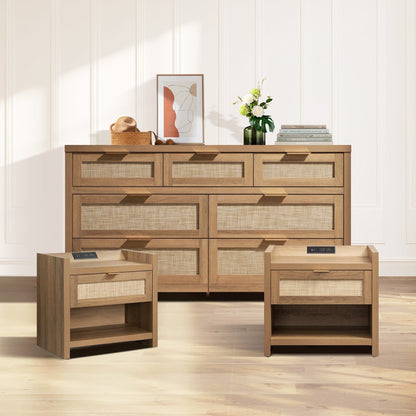 Table de chevet Savanna avec chargeur et commode 