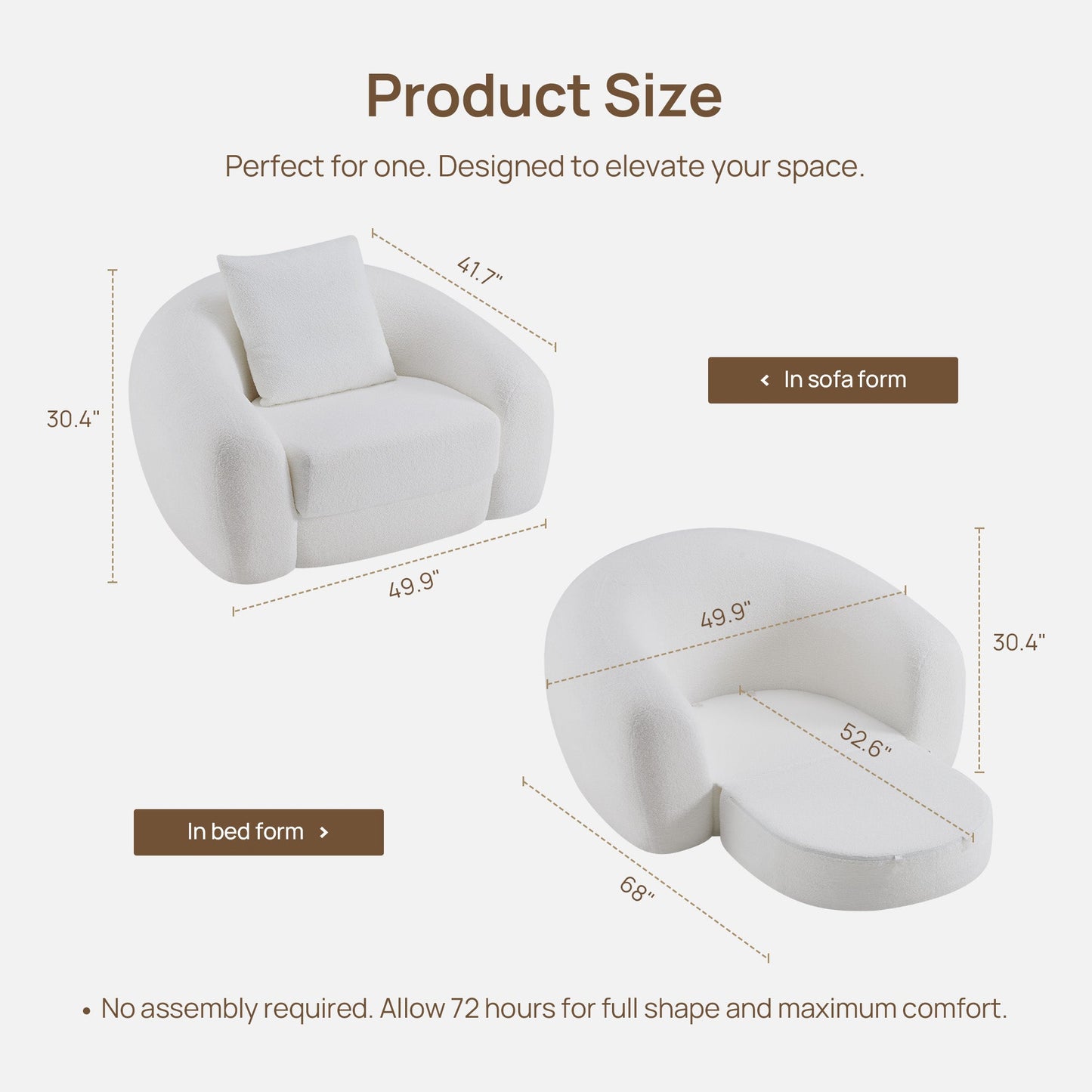 Fauteuil-canapé Nimbus, siège simple 