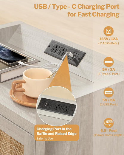 Table de chevet Savanna avec station de charge 