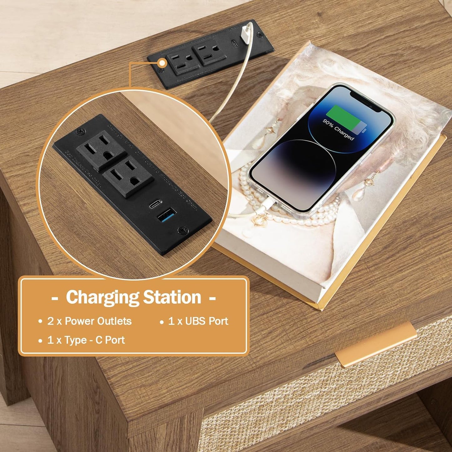 Ensemble de chambre à coucher Savanna avec armoire et station de charge 