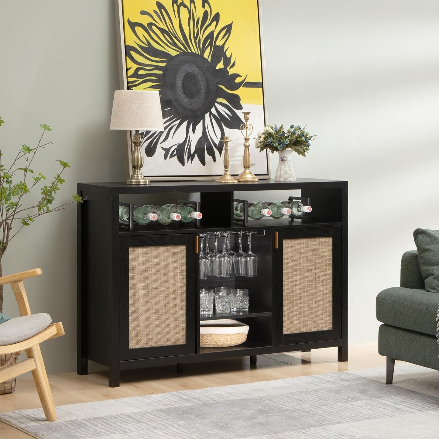 Meuble bar Savanna avec porte-verres