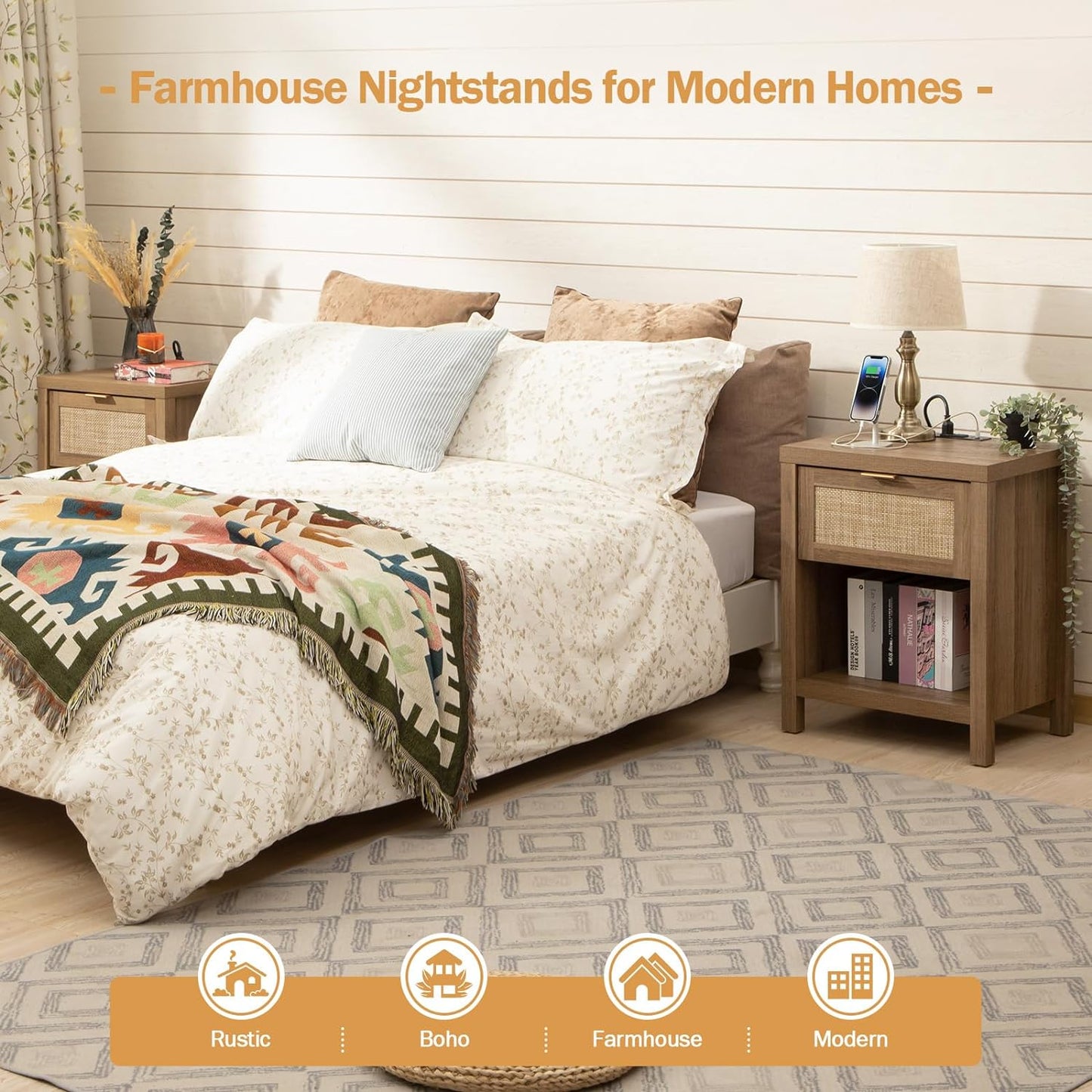 Ensemble de chambre à coucher Savanna avec armoire et station de charge 