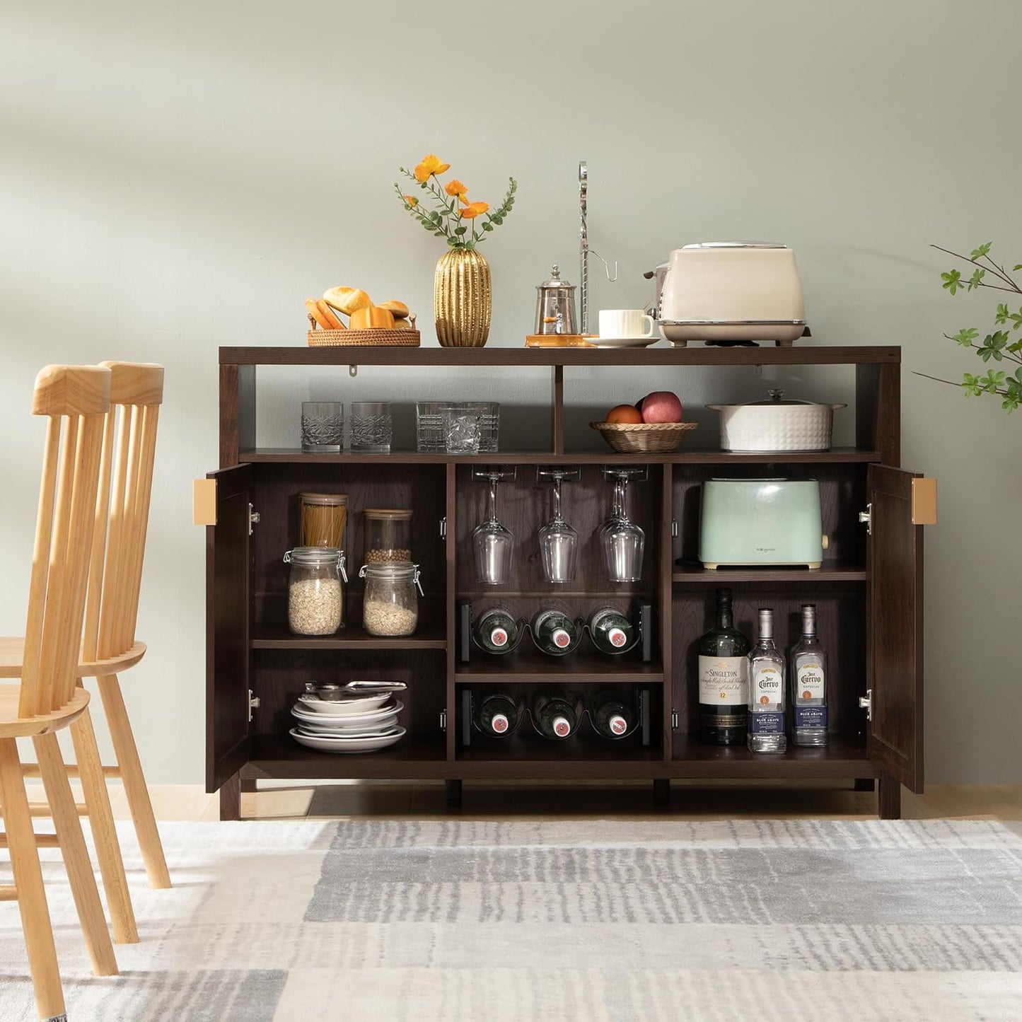 Meuble bar Savanna avec porte-verres