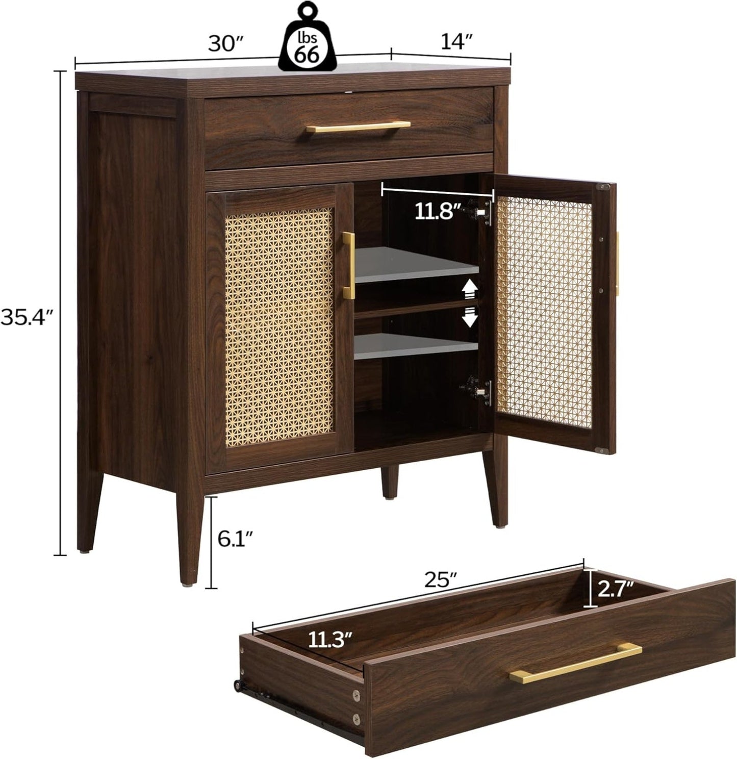 Ensemble buffet et table de chevet Andy 