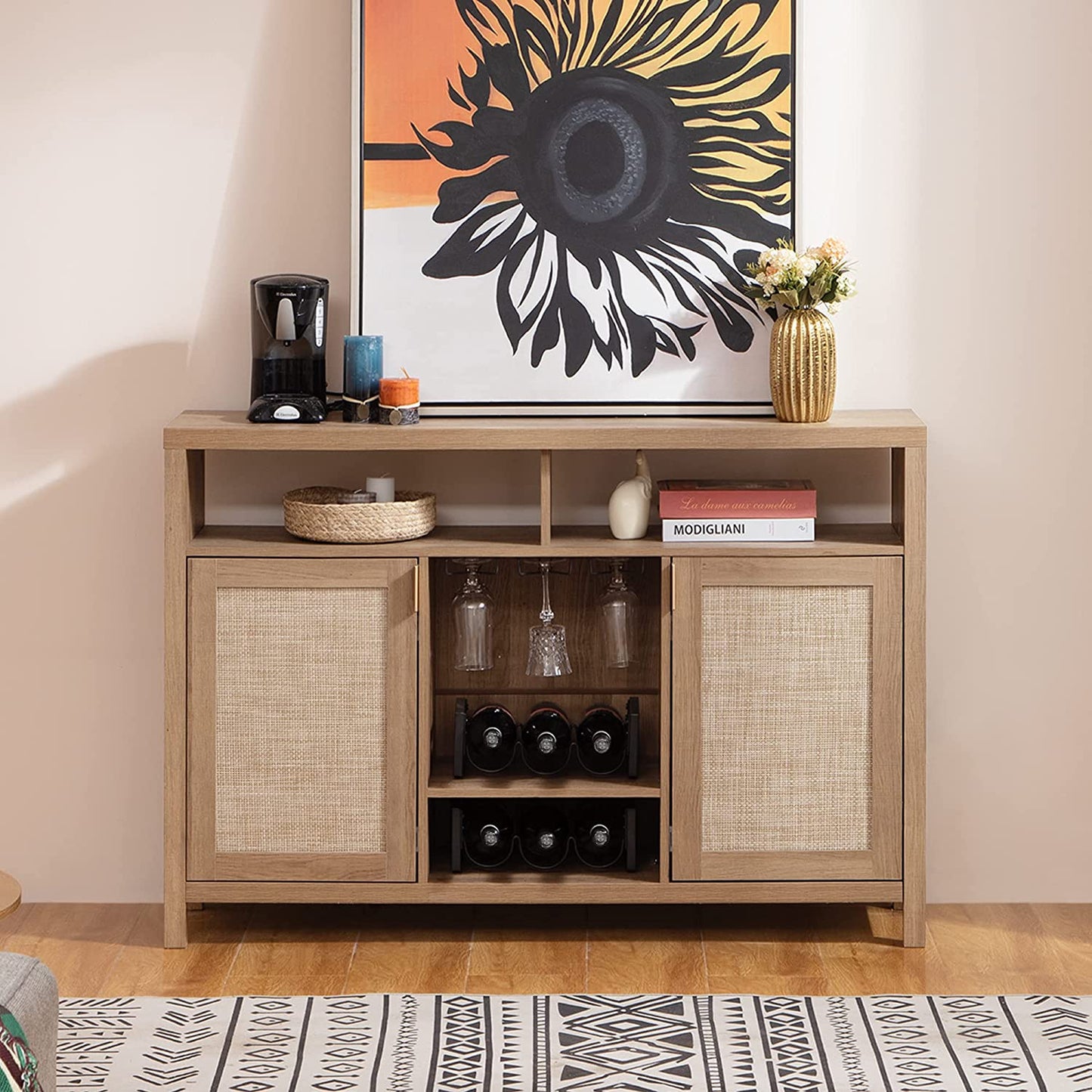 Meuble bar Savanna avec porte-verres