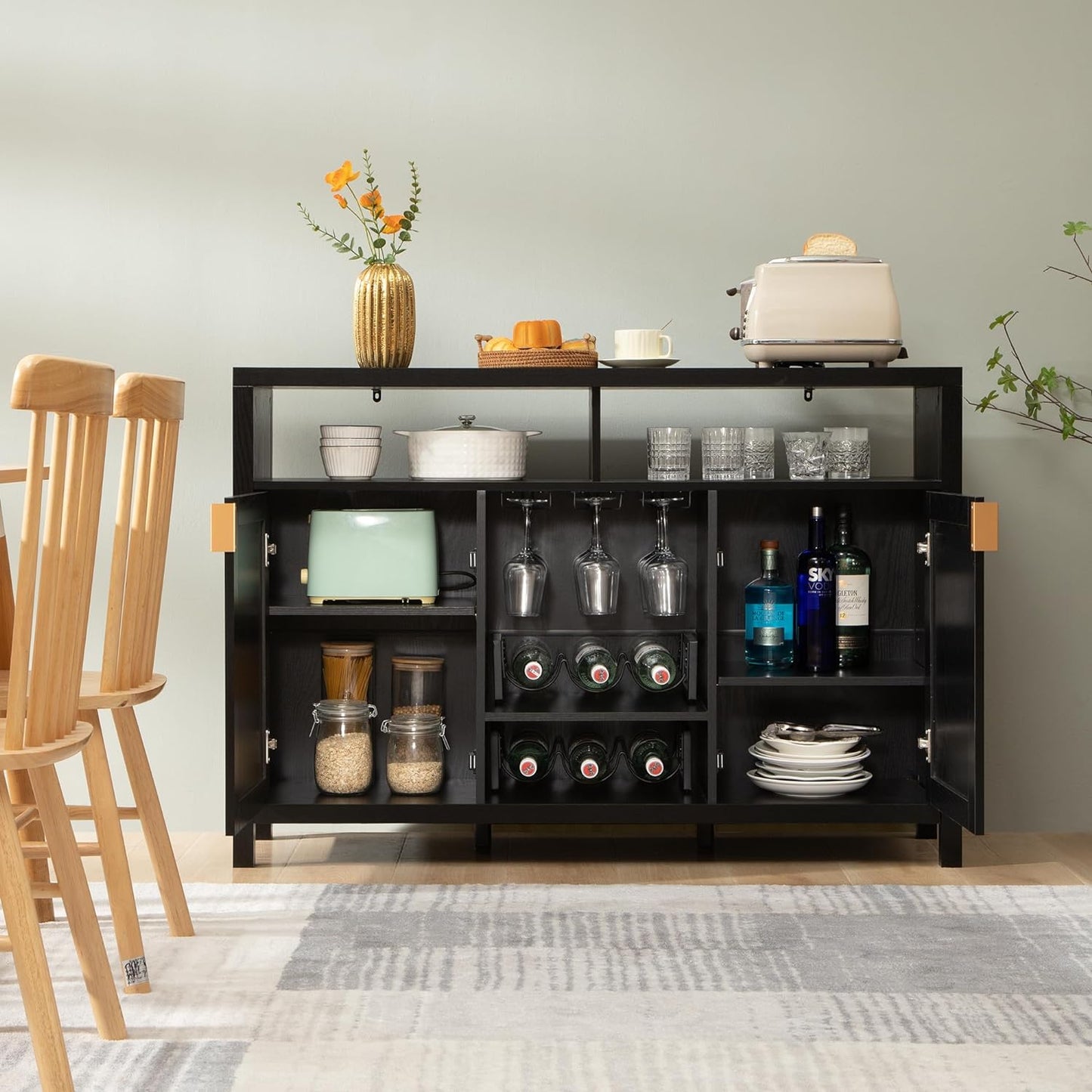 Meuble bar Savanna avec porte-verres