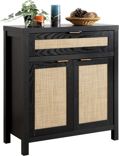 Buffet Savanna noir avec tiroirs