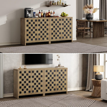Buffet à carreaux avec portes